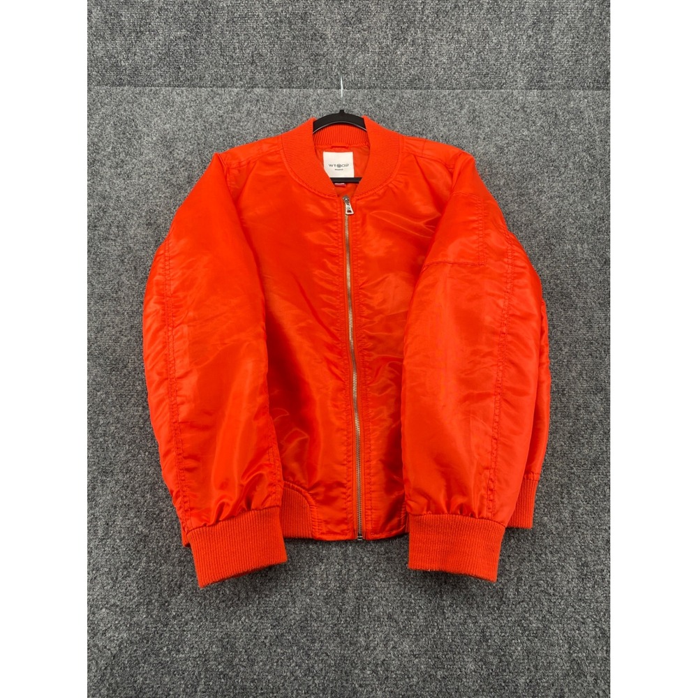 WT02 Bomber Jacket Womens XXL Orange Full Zip MA-1 Style Casual Flight Coat